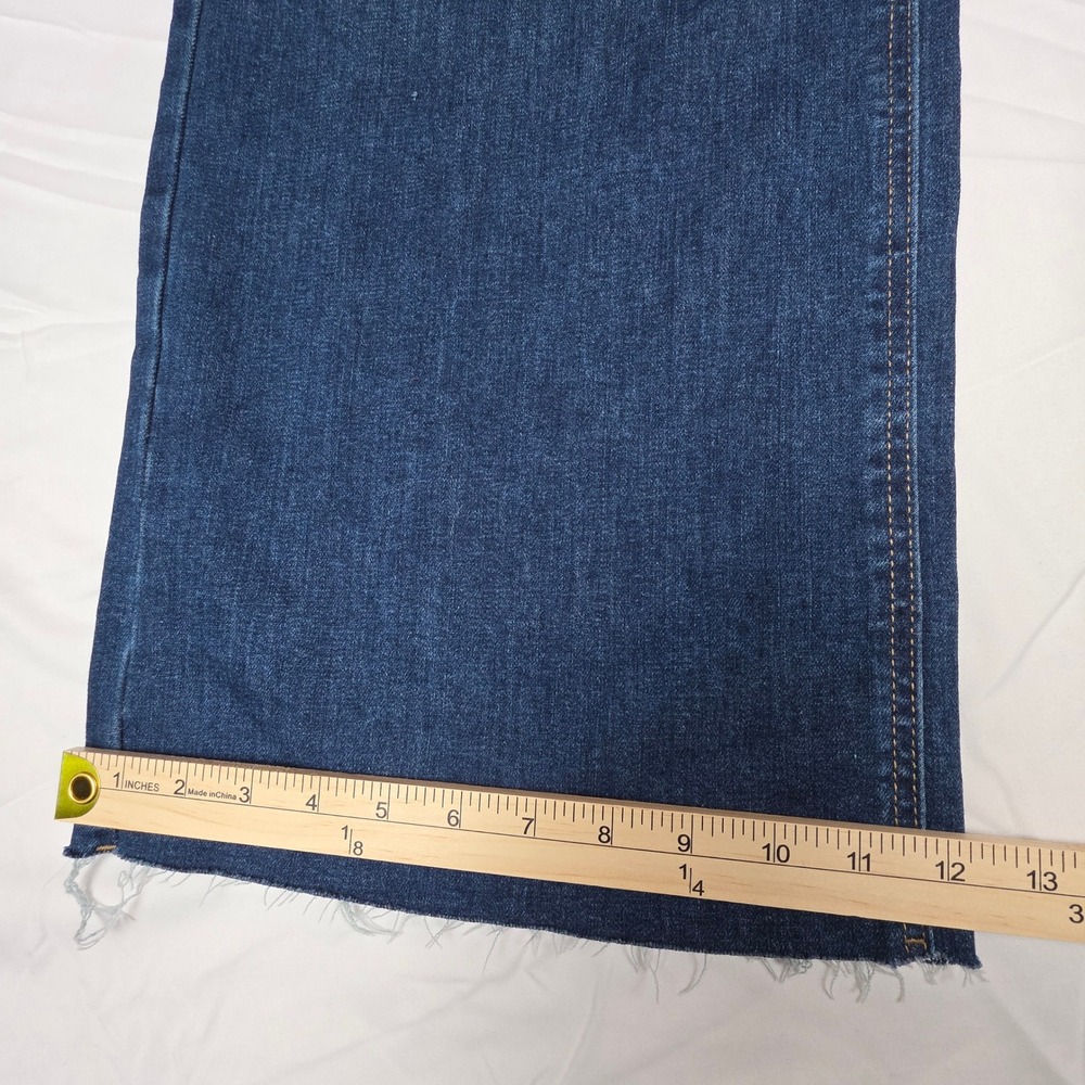 OAT New York High Rise Wide Leg Jeans Dark Wash Raw Hem Size 12/31 F0004-CATJ - Picture 5 of 12